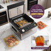 Mesliese 100kPa Chamber Vacuum Sealer for Dry Wet Soupy Foods & Sous Vide, 6L Food Sealer with 11.3" Dual Sealing Bar, Built‑in Cutter, External Vacuum & Quick Marinate, Vacuum Roll & Universal Lids